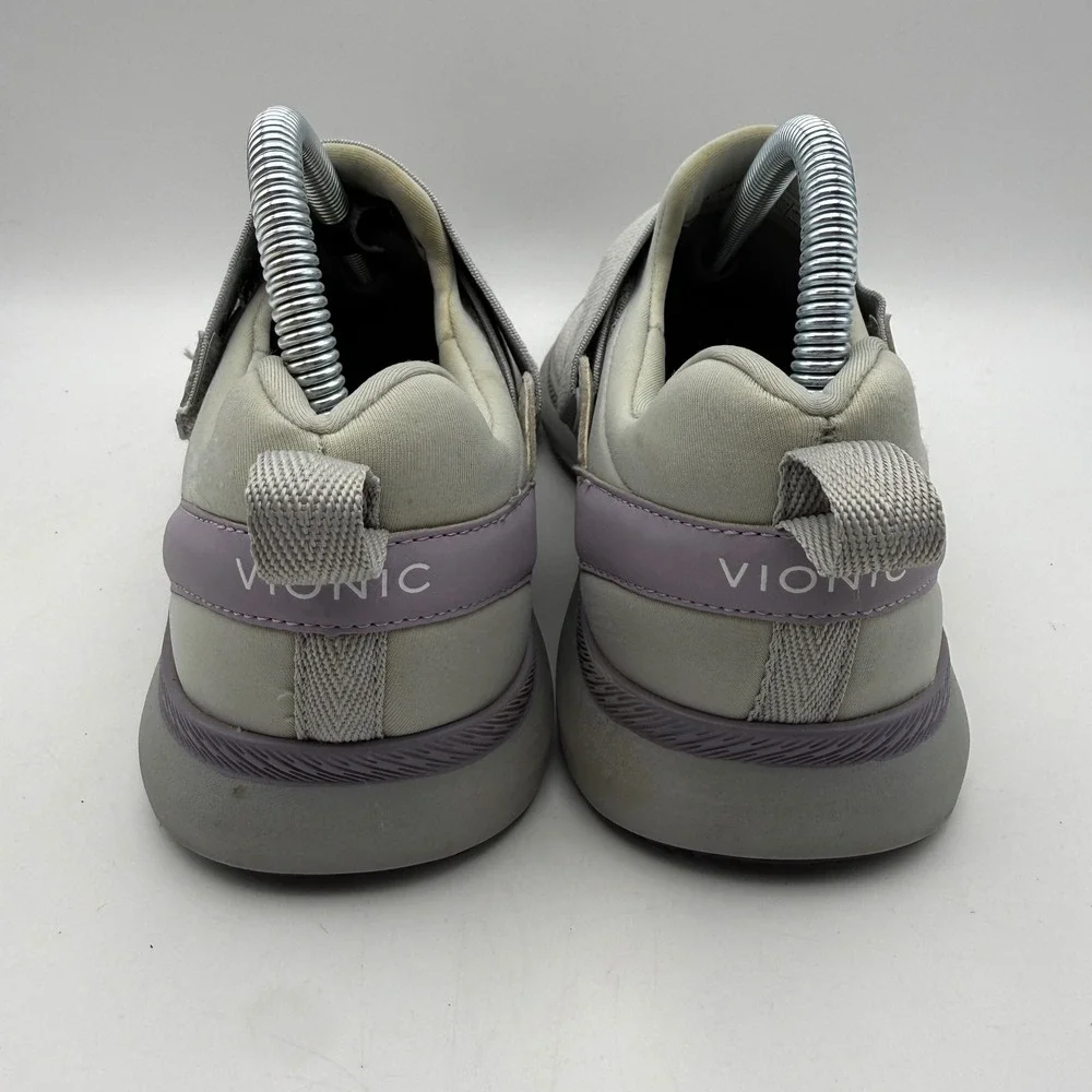 Vionic Marlene Slip On Sneakers Womens 7.5 Grey Lavender Orthotic Work Shoes